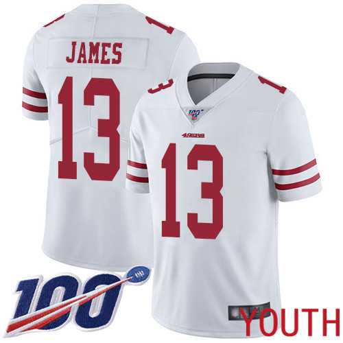 San Francisco 49ers Limited White Youth Richie James Road NFL Jersey #13 100th Season Vapor Untouchable->youth nfl jersey->Youth Jersey